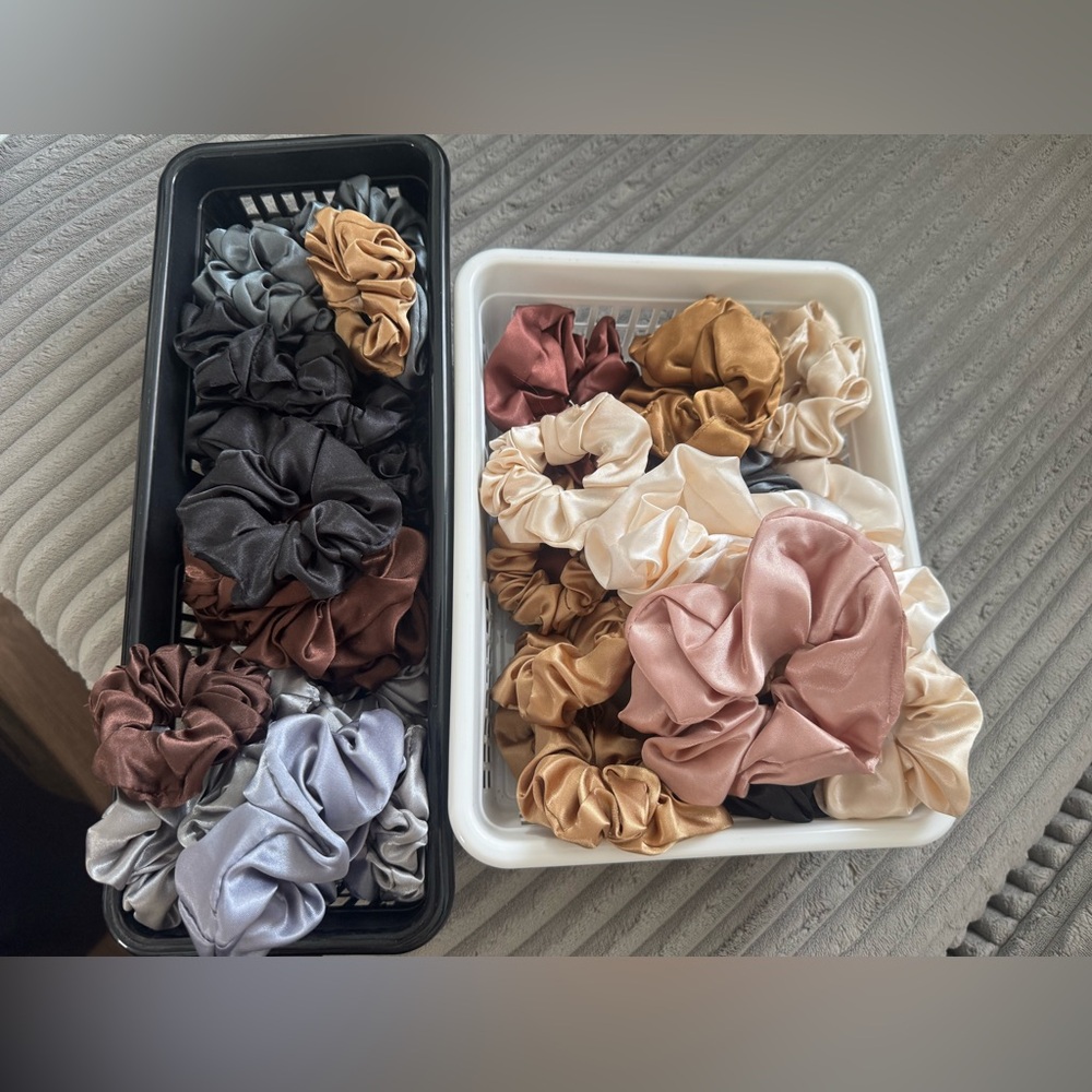 ✨NWOT Satin Scrunchie Hair Tie Set - Neutral & Pastel Mix